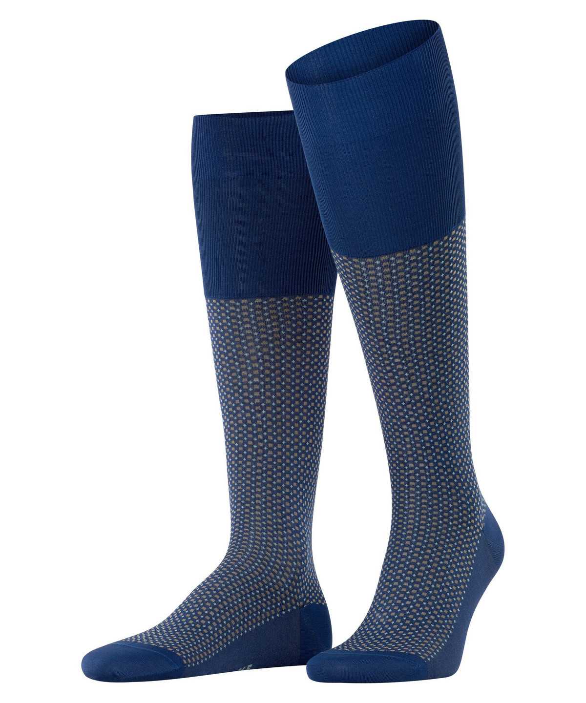 Skarpetki Falke Uptown Tie Knee-high Socks Męskie Niebieskie | IYOKGS-263