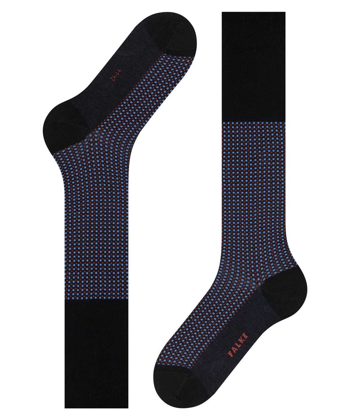 Skarpetki Falke Uptown Tie Knee-high Socks Męskie Czarne | WPTZNO-327