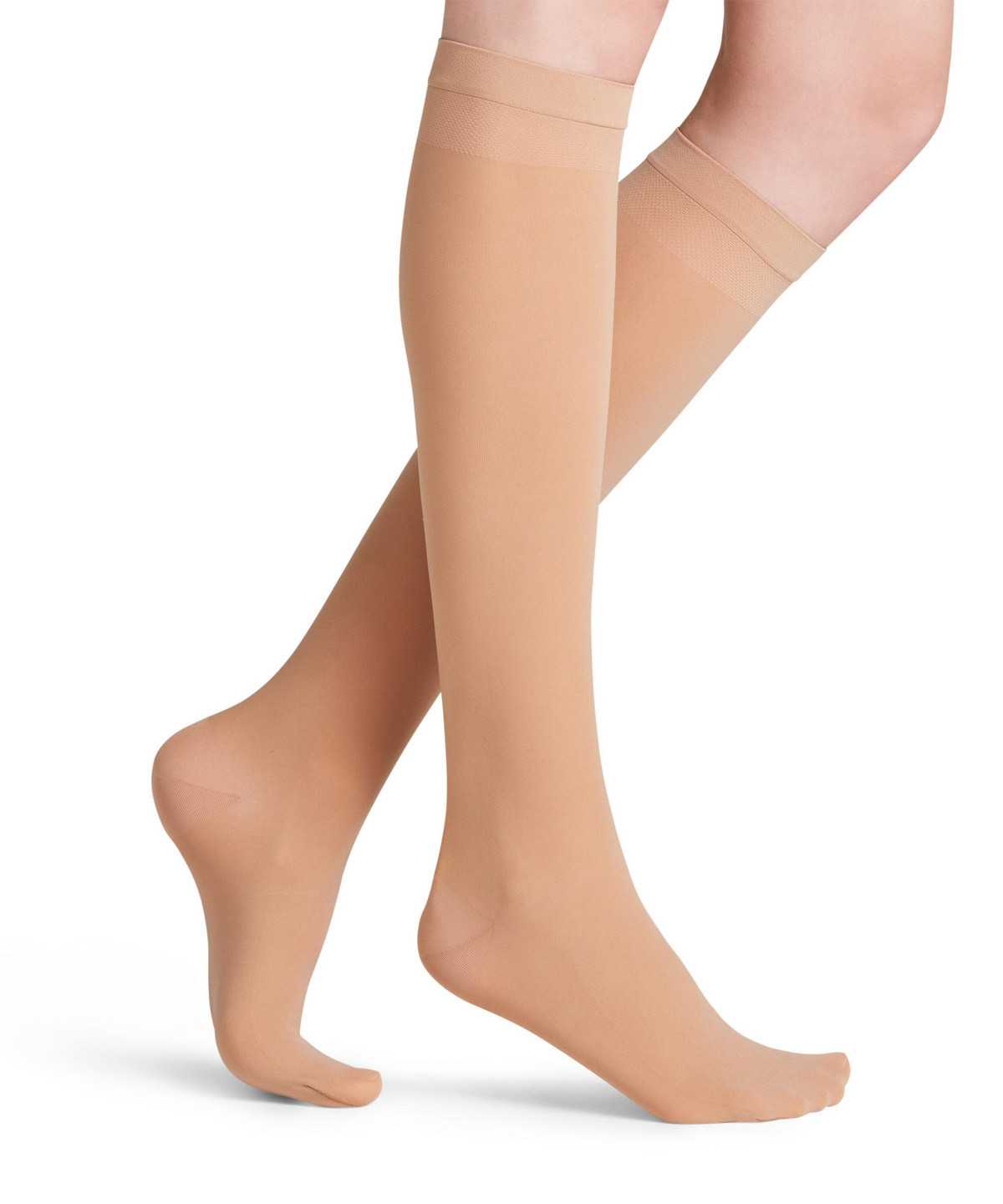 Skarpetki Falke Vitalize 40 DEN Knee-high Socks Damskie Beżowe | HQZSAW-327