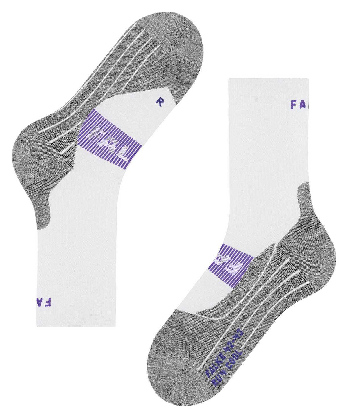 Sports Socks Falke RU4 Endurance Cool Running Socks Damskie Białe | RPADXG-534