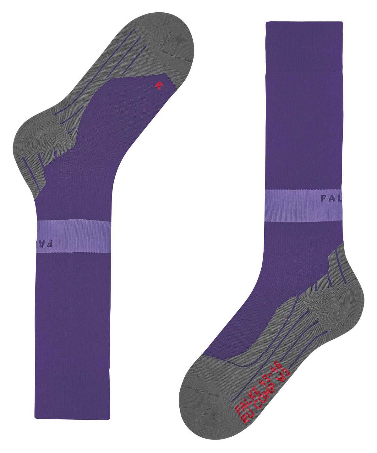 Sports Socks Falke RU Compression Energy Running Knee-high Socks Damskie Fioletowe | BOMGQY-458