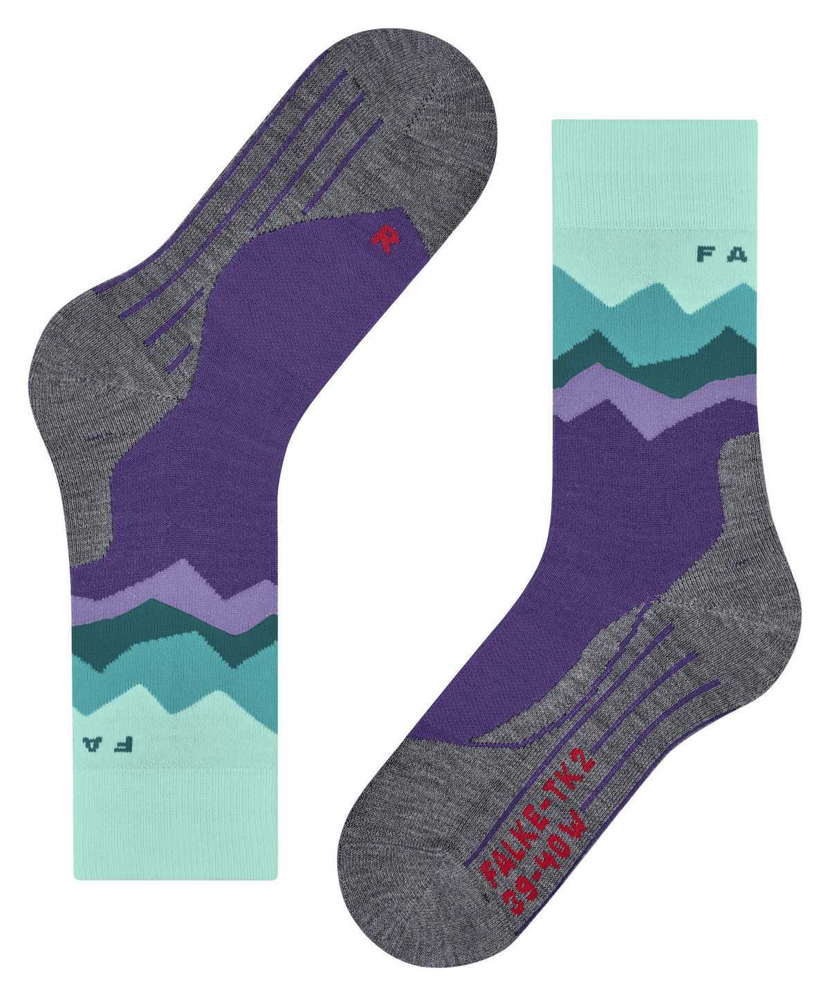 Sports Socks Falke TK2 Explore Trekking Socks Damskie Fioletowe | ZPRQAL-901