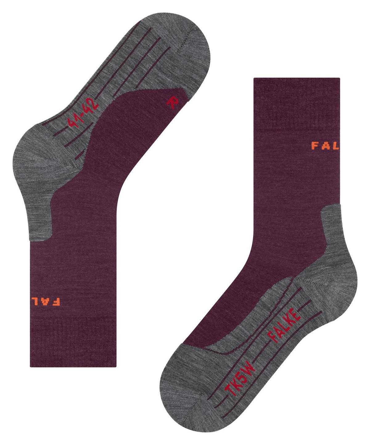 Sports Socks Falke TK5 Wander Trekking Socks Damskie Czerwone | LONCPG-497