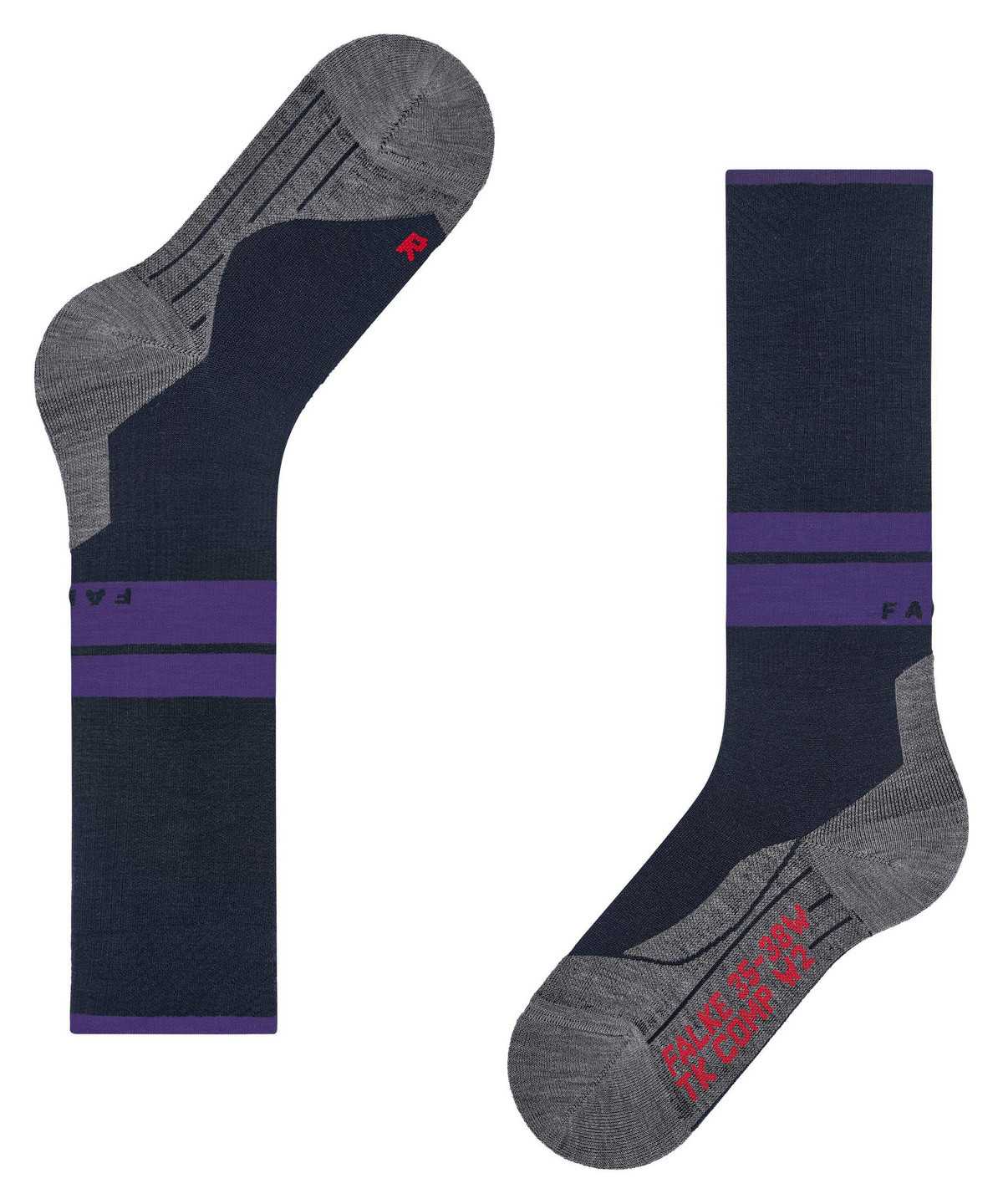 Sports Socks Falke TK Compression Energy Trekking Knee-high Socks Damskie Niebieskie | IVLBEM-563