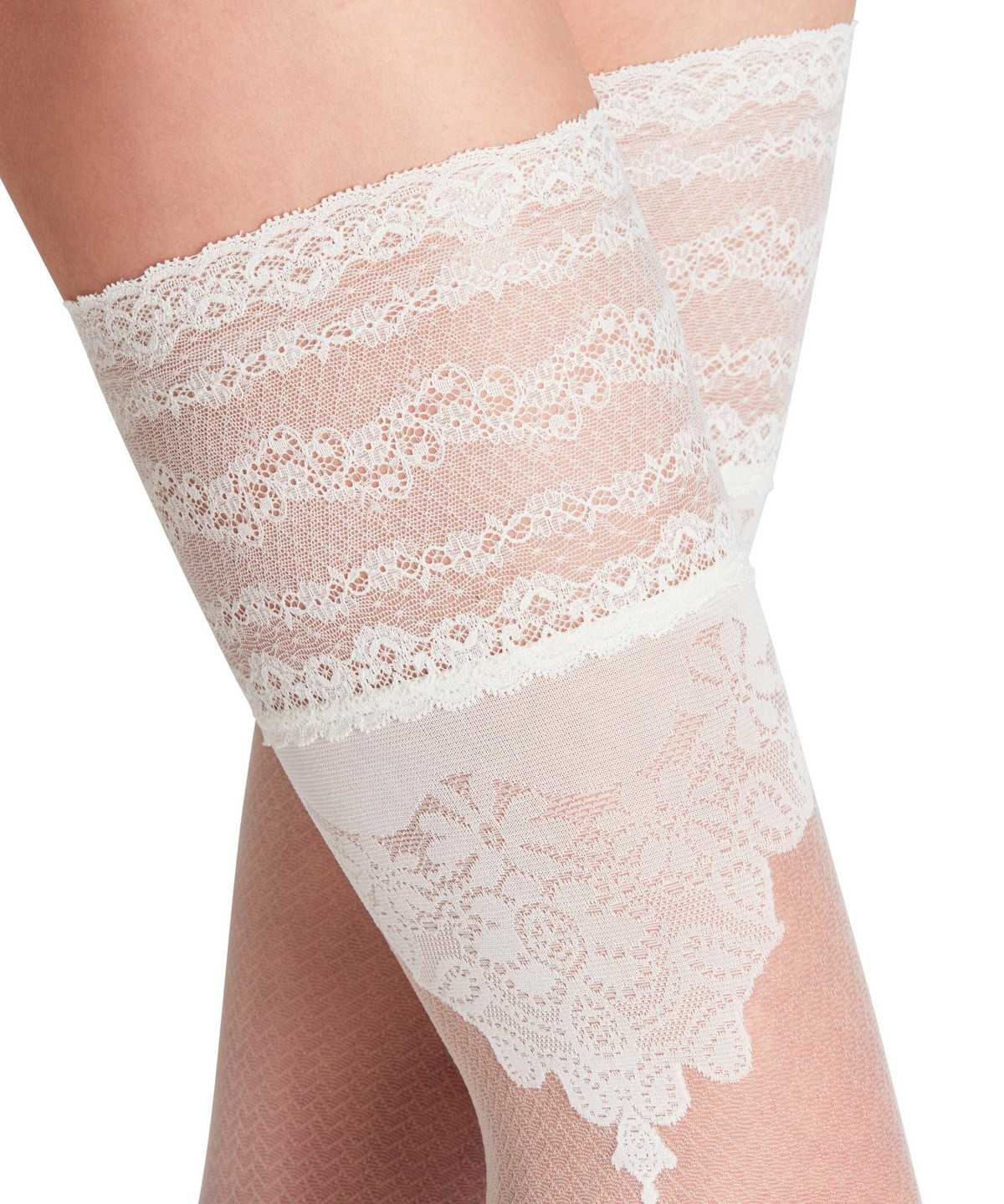 Thigh Highs Falke Ceremonial 20 DEN Stay-ups Damskie Białe | VANCQG-568