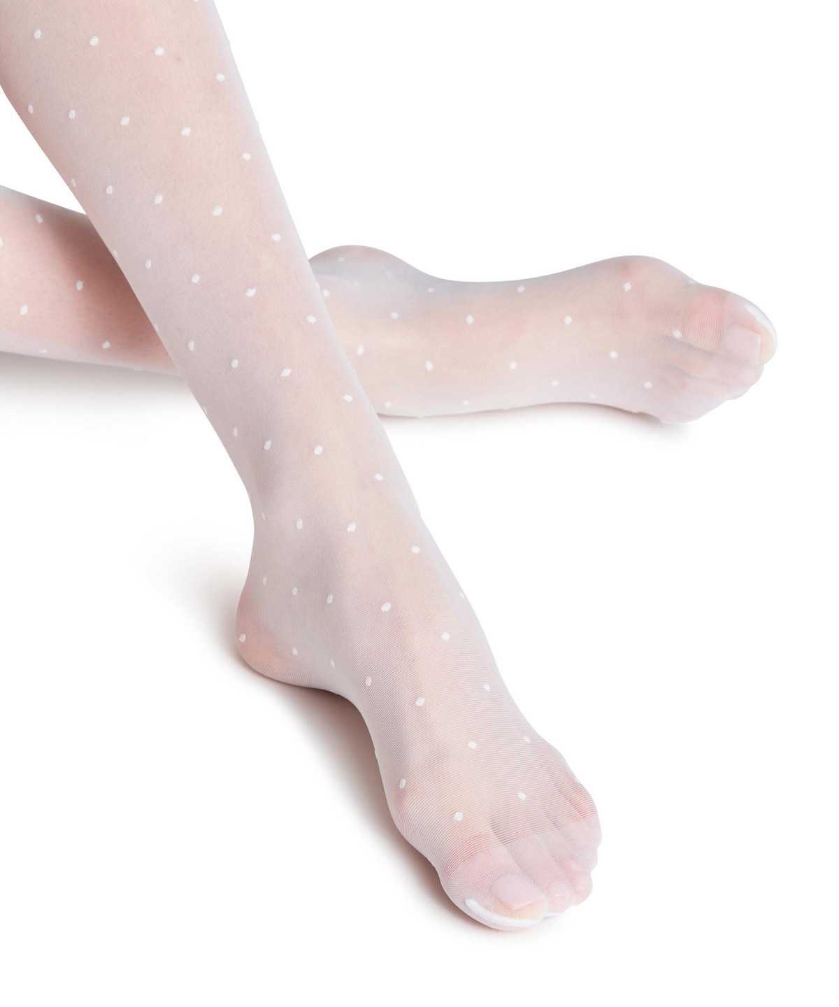 Thigh Highs Falke Dot 15 DEN Stay-ups Damskie Białe | OCYFTS-069