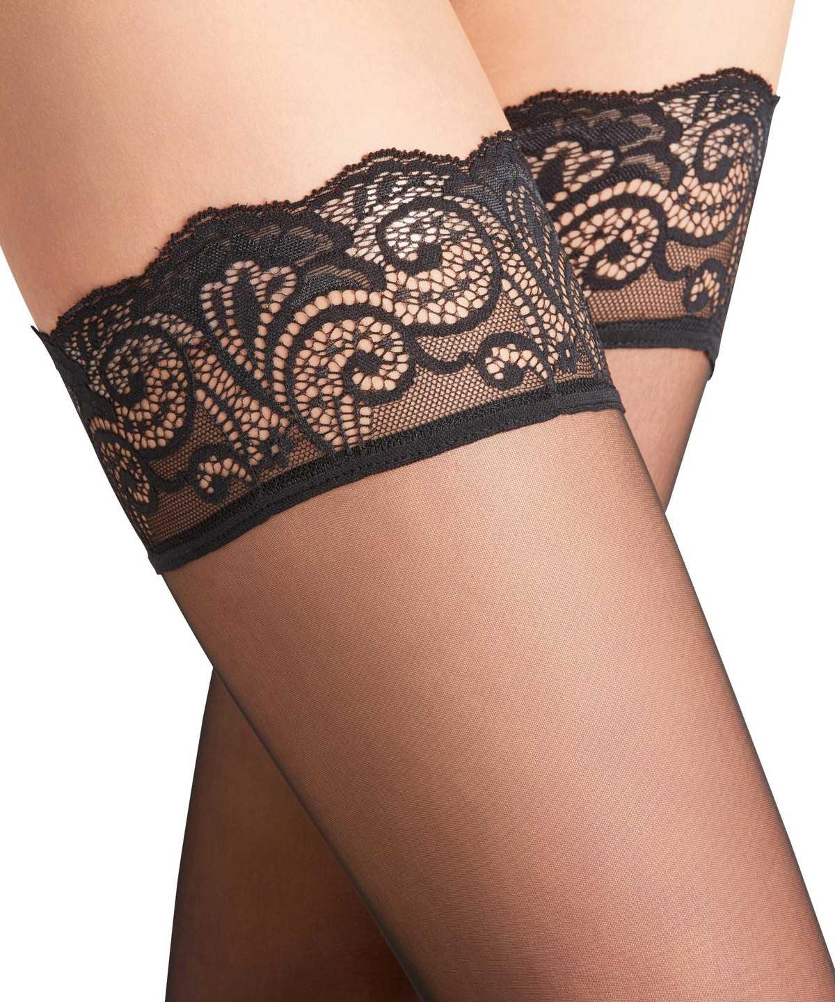 Thigh Highs Falke Matt Deluxe 20 DEN Stay-ups Damskie Czarne | SDIOKN-548