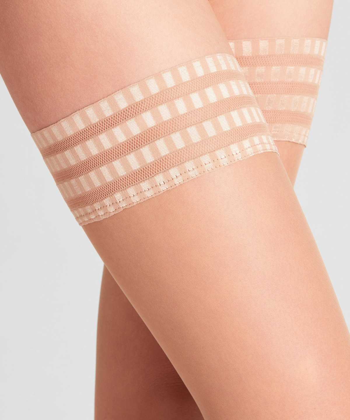 Thigh Highs Falke Pure Matt 20 DEN Stay-ups Damskie Beżowe | NSRZKE-084