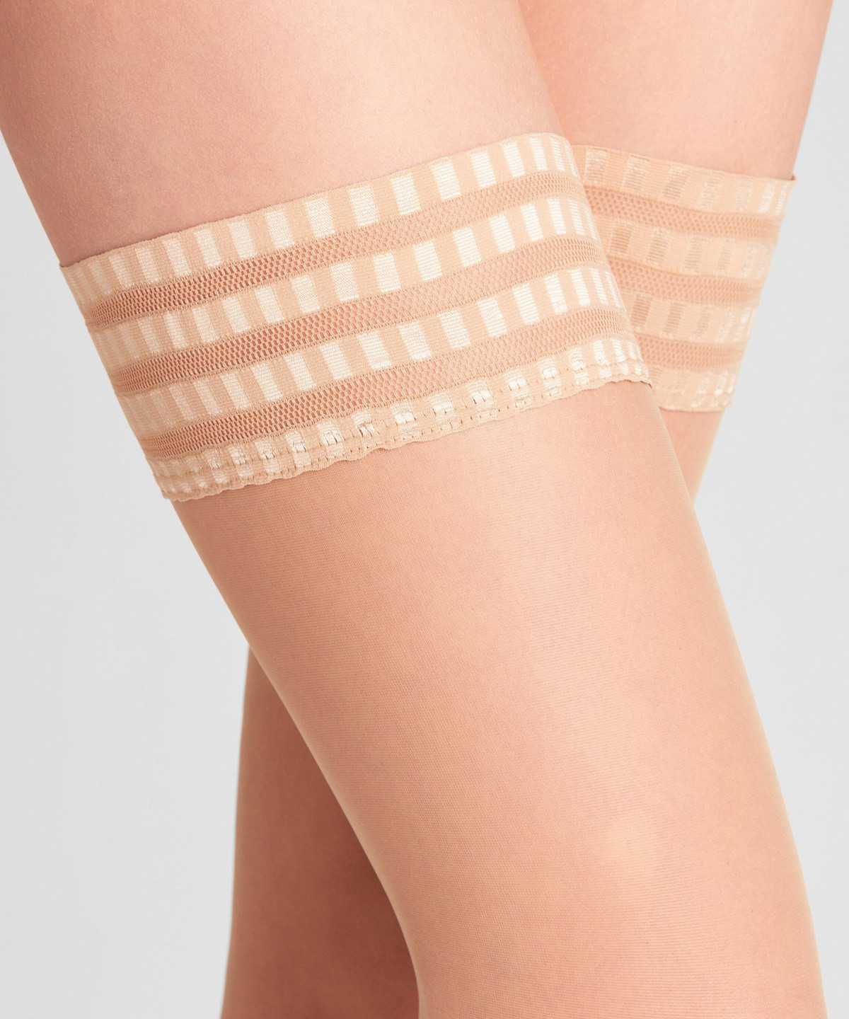 Thigh Highs Falke Pure Matt 20 DEN Stay-ups Damskie Beżowe | OVKXBS-274