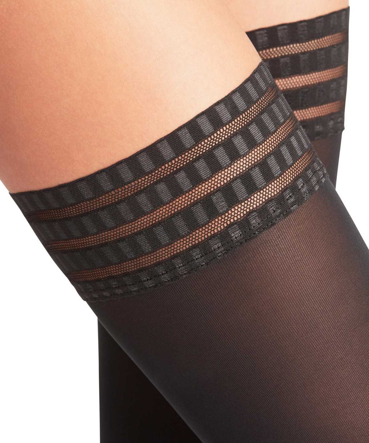 Thigh Highs Falke Pure Matt 50 DEN Stay-ups Damskie Czarne | CXGERP-390