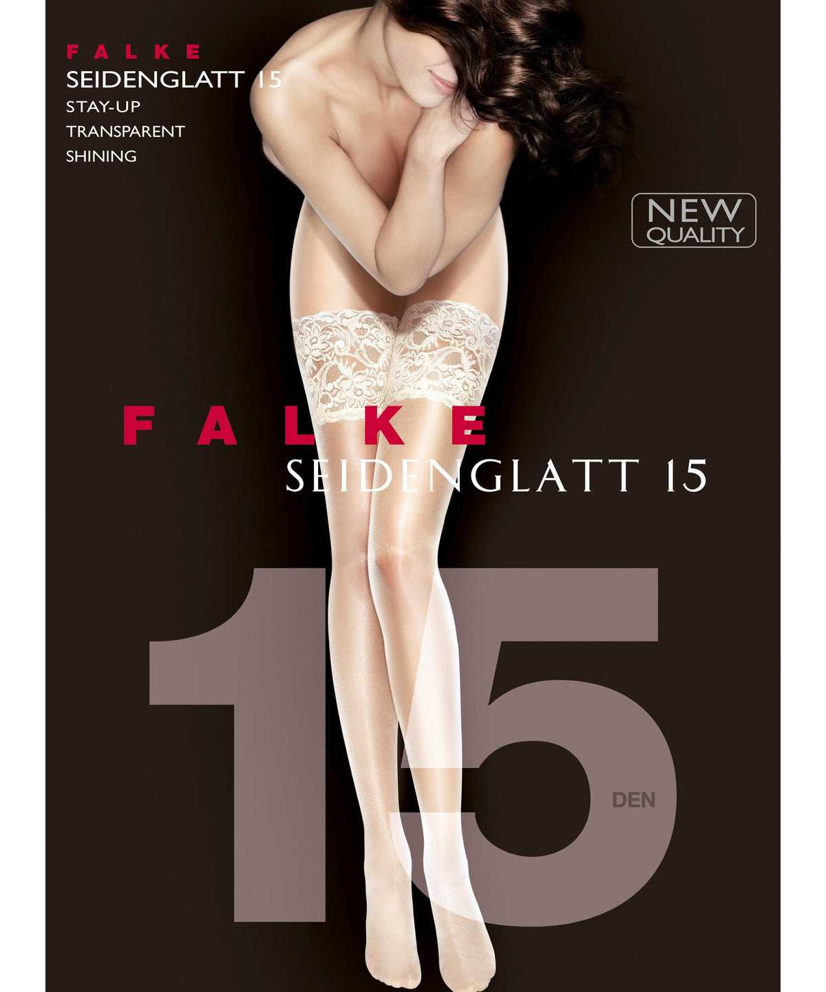 Thigh Highs Falke Seidenglatt 15 DEN Stay-ups Damskie Czarne | LPHFQA-308