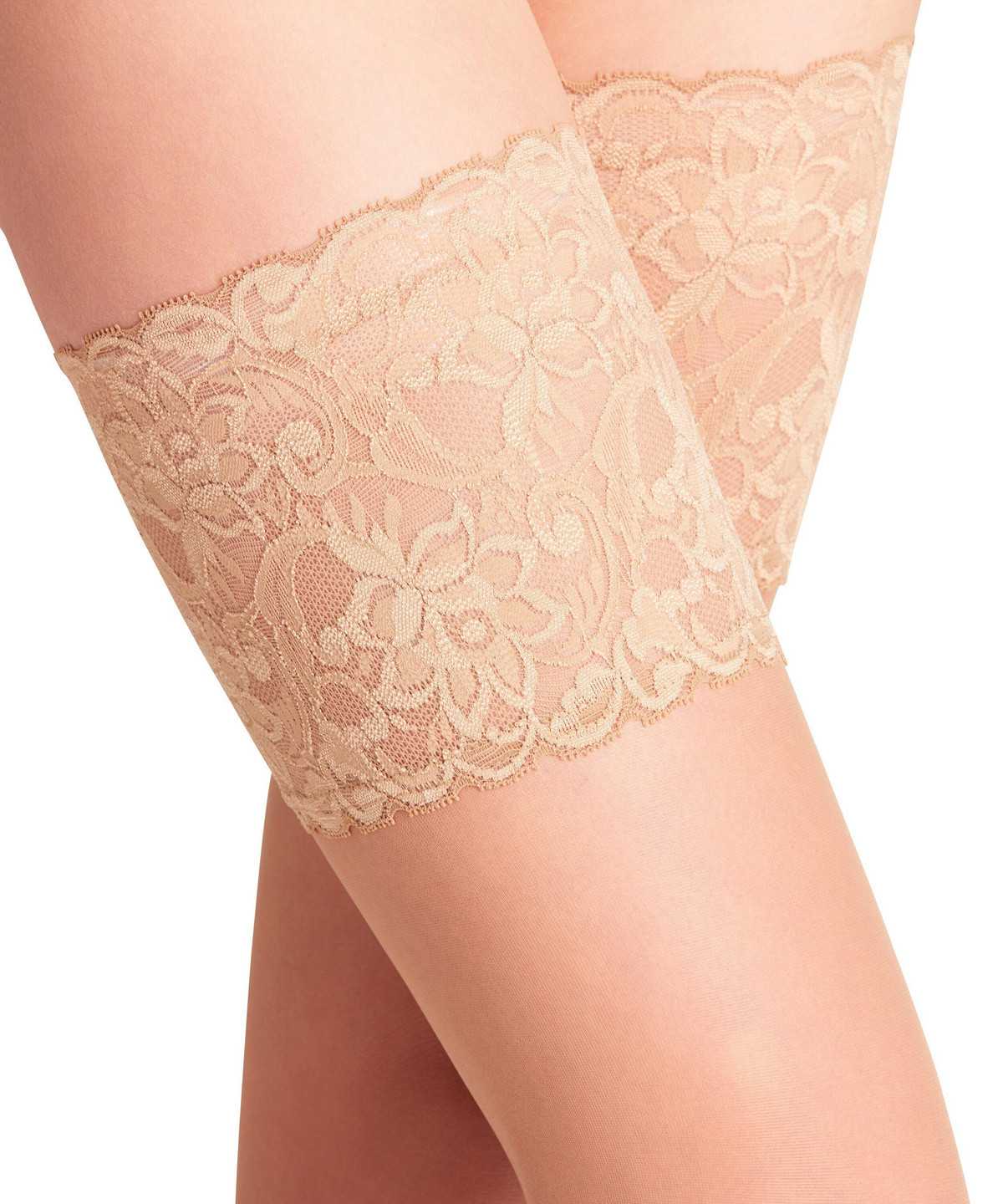 Thigh Highs Falke Seidenglatt 15 DEN Stay-ups Damskie Beżowe | LUGASC-680