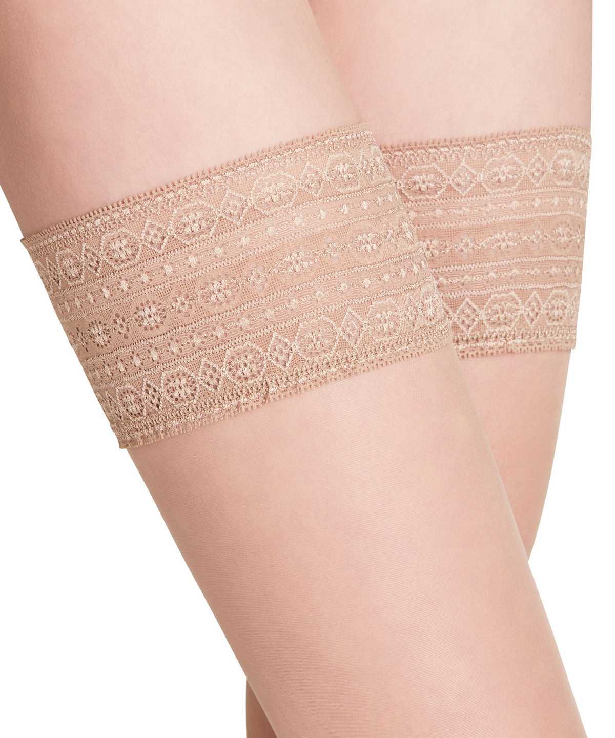 Thigh Highs Falke Seidenglatt 15 DEN Stay-ups Damskie Beżowe | YAJEIK-480