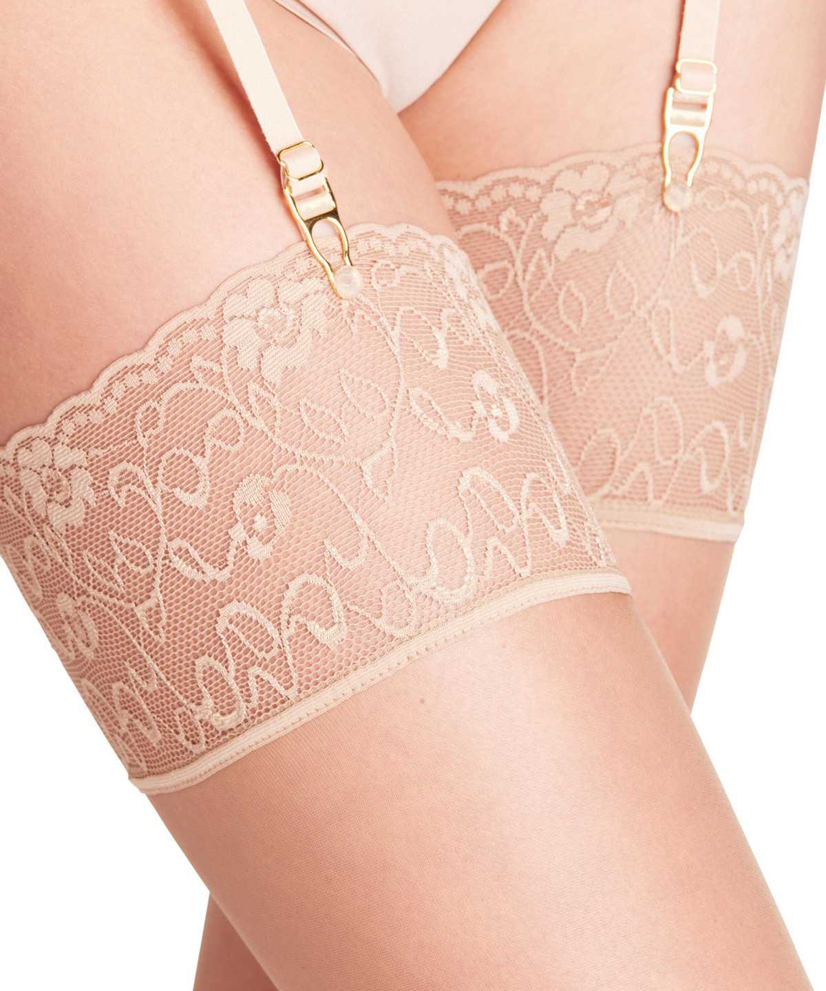 Thigh Highs Falke Seidenglatt 15 DEN Stockings Damskie Beżowe | LHTFZJ-538