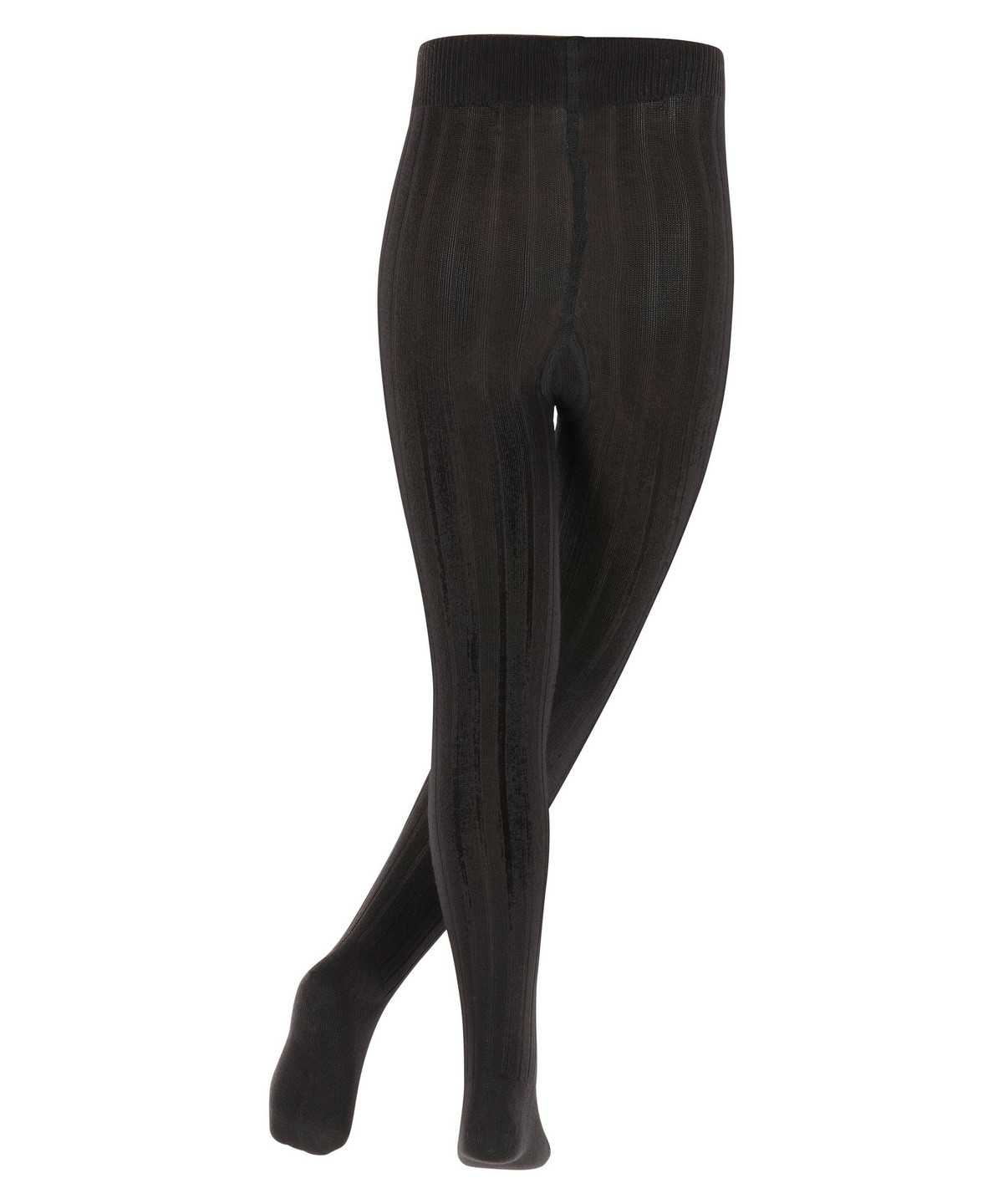 Tights Falke Classic Rib Tights Dziecięce Czarne | ZPASNQ-519