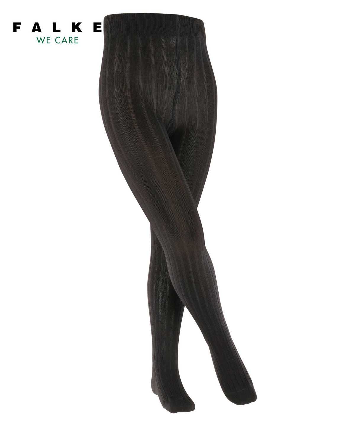 Tights Falke Classic Rib Tights Dziecięce Czarne | ZPASNQ-519