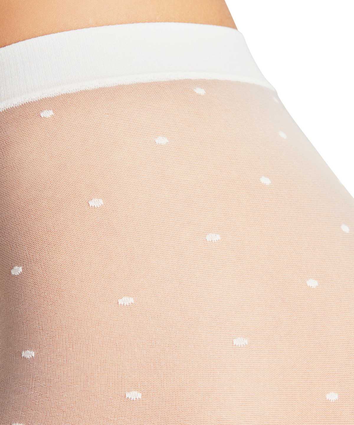 Tights Falke Dot 15 DEN Tights Damskie Białe | UVLPTR-564