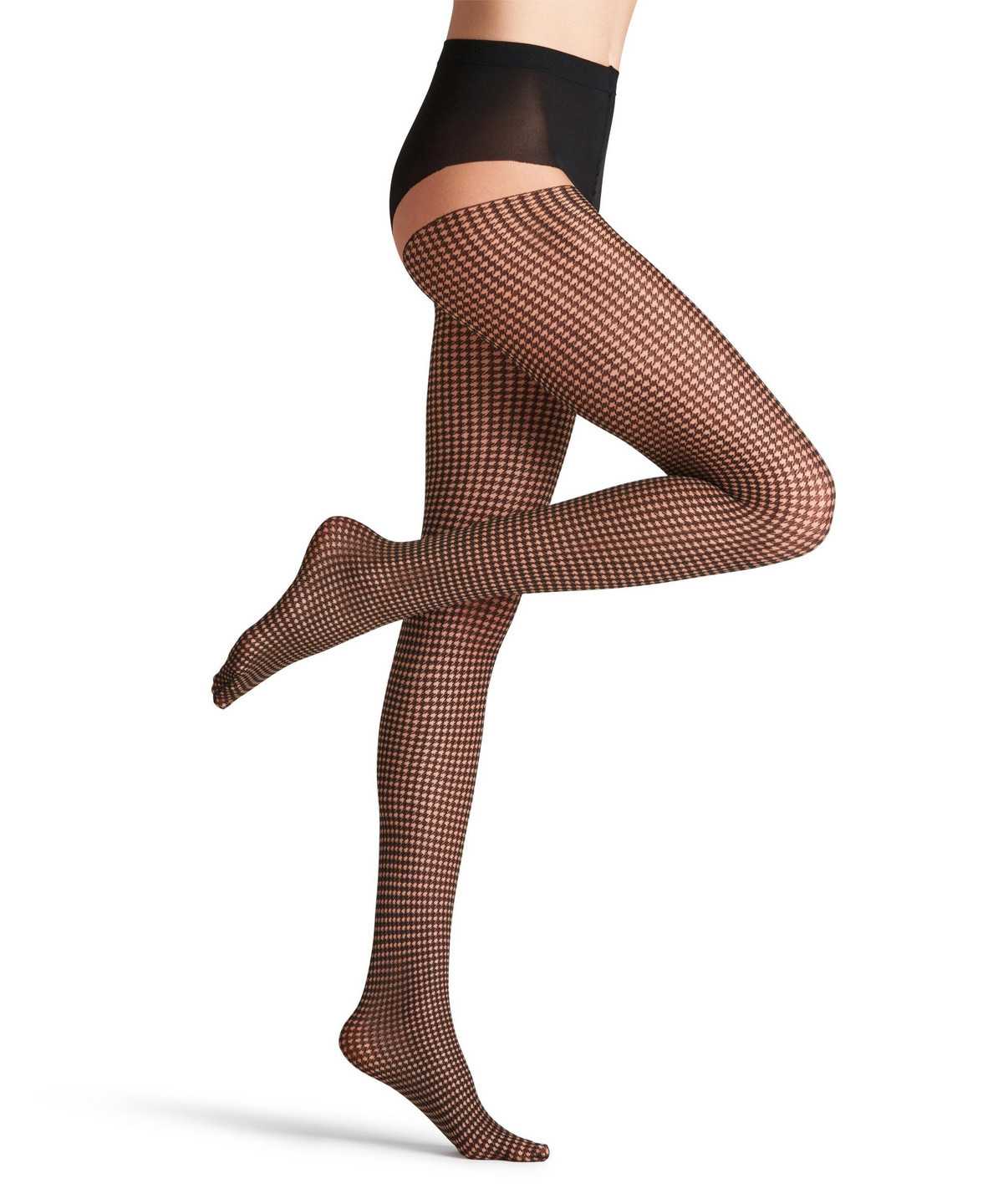 Tights Falke Houndstooth 15 DEN Tights Damskie Beżowe | QRMFZC-427